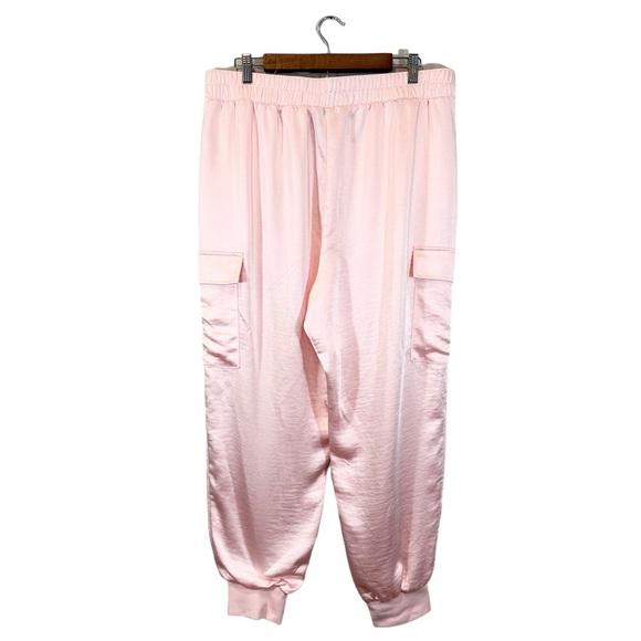 INC Pink Satin Jogger Pants Cargo Pockets, New w/ Tags, Size XL - Picture 2 of 15